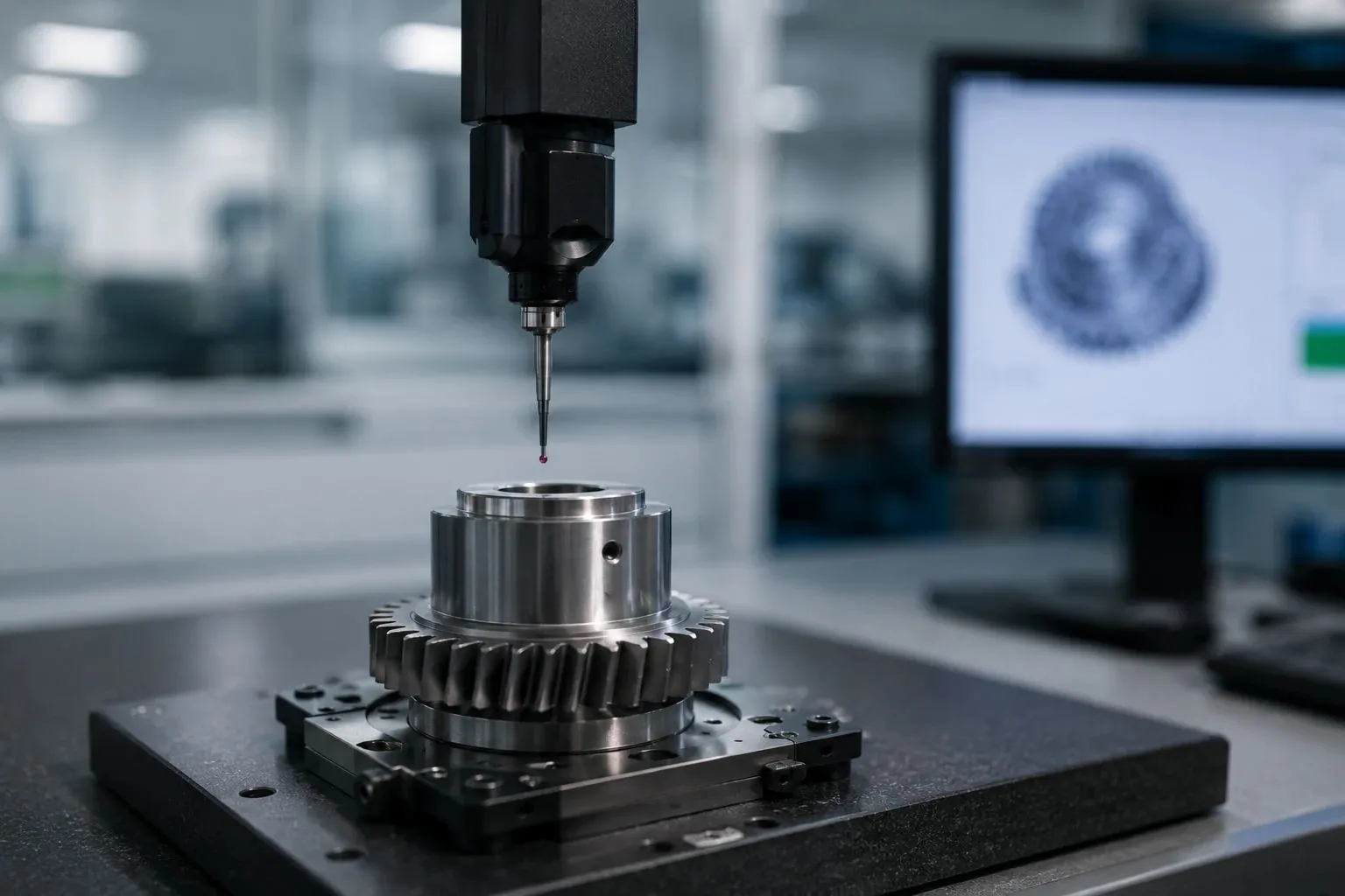 Coordinate measuring machine inspecting a drive component